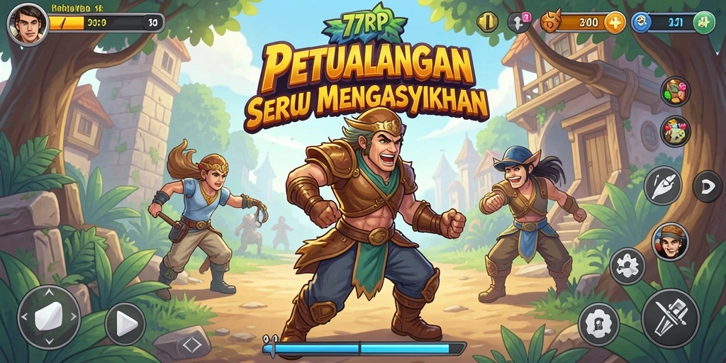 Tampilan dari gameplay seru 77RP dengan aksi menantang.