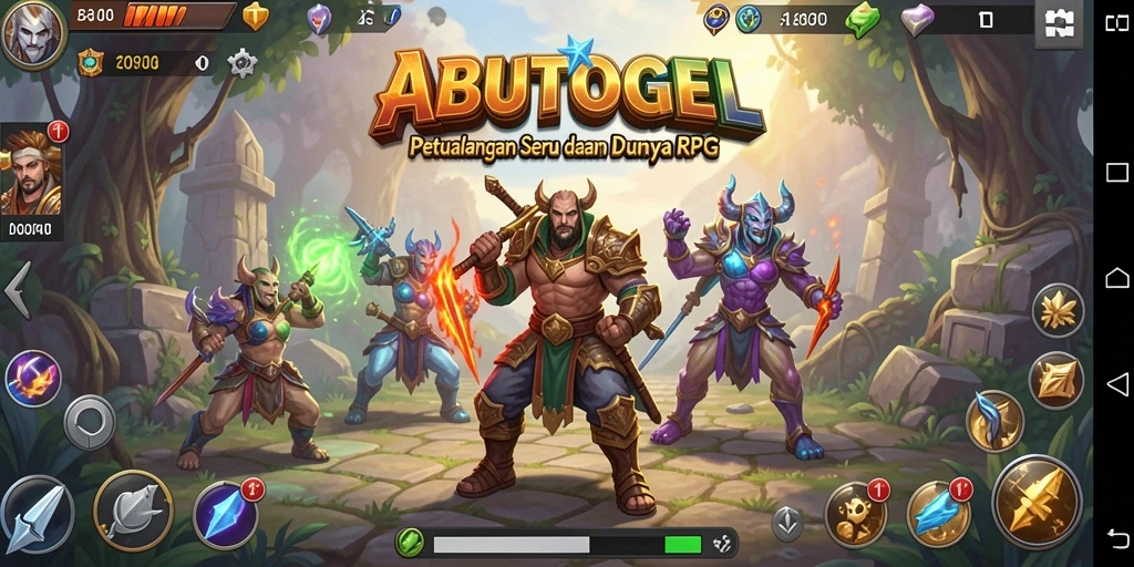 Screenshot ABUTOGEL menampilkan aksi pertarungan seru dalam permainan RPG.