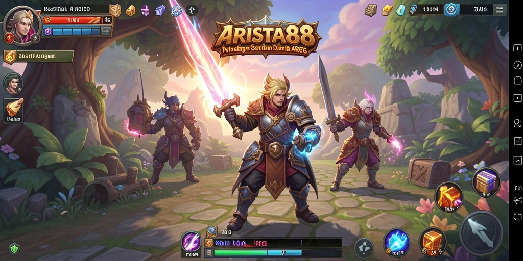 Tangkapan layar menunjukkan aksi seru dalam ARPG ARISTA88.