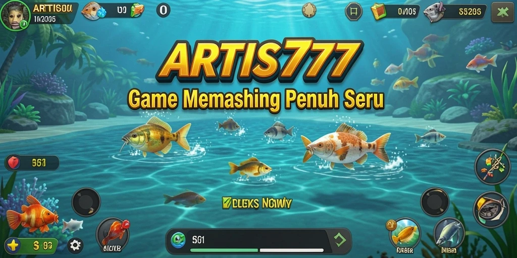 Tampilan gameplay menarik dari ARTIS777 saat memancing di laut.