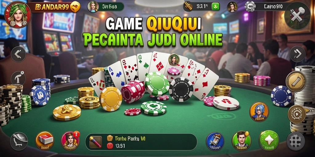 Screenshot utama BANDAR99 menampilkan gameplay QiuQiu yang mendebarkan.