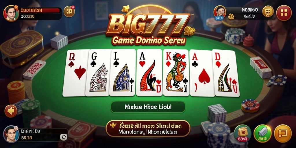 Screenshot utama menunjukkan gameplay domino yang seru dan interaktif.