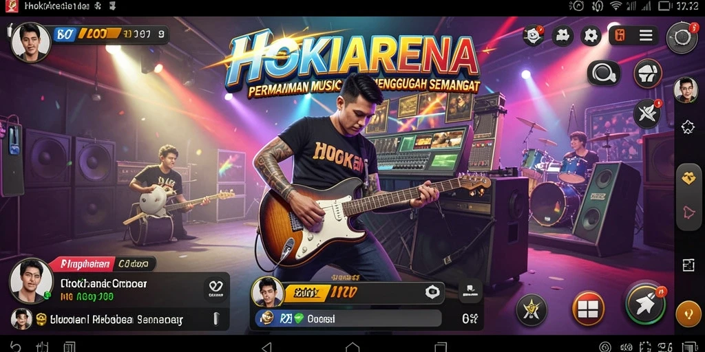 Tampilan gameplay HOKIARENA yang menampilkan interaksi musik yang seru.