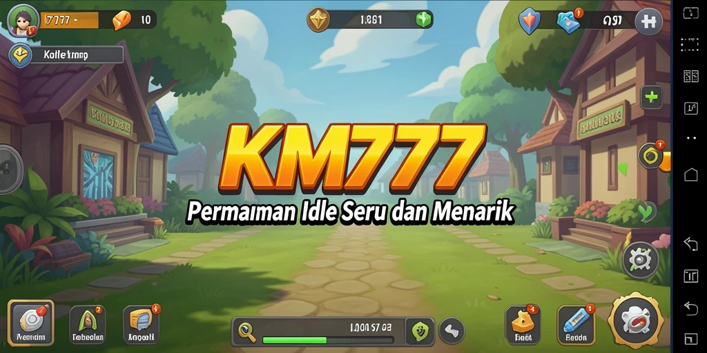 Tangkapan layar gameplay KM777 yang menunjukkan aksi idle yang seru.