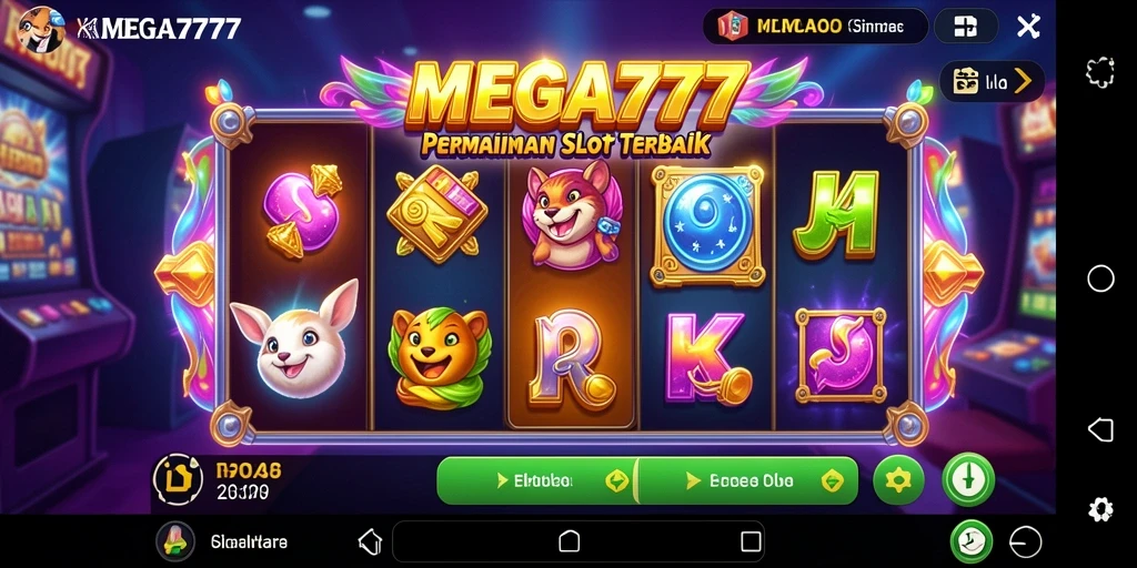 Tampilan menarik dari gameplay <strong>MEGA777</strong> yang menghadirkan mesin slot seru.