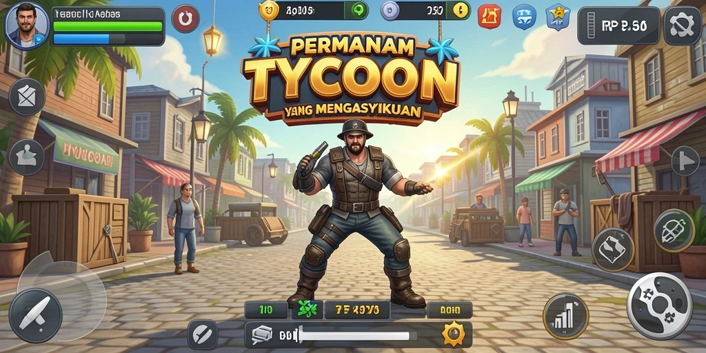 Tampilan gameplay RP55 yang menarik dan realistis dalam manajemen bisnis.